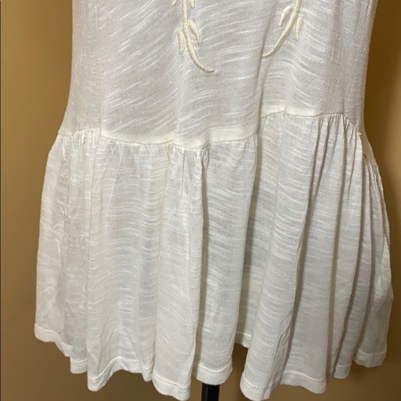 Free People Cream Peplum Short Sleeve Top - Picture 4 of 8